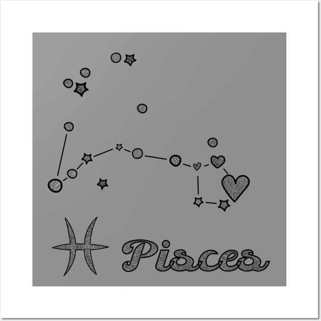 Pisces zodiac sign Wall Art by Design4Wizard